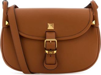 Valentino Garavani Caramel Leather Flaneuse Crossbody Bag
