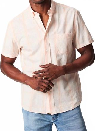 Billy Reid Short Sleeve Button Down Shirt In Pale Coral