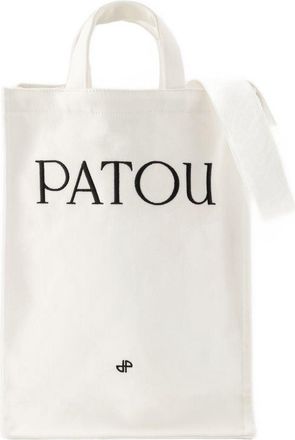 Patou Womens Logo-Printed Cotton Tote White
