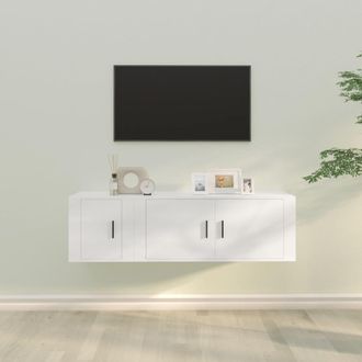 vidaXL Vidaxl - Set De Muebles De Tv 2 Piezas Madera Contrachapada Blanco