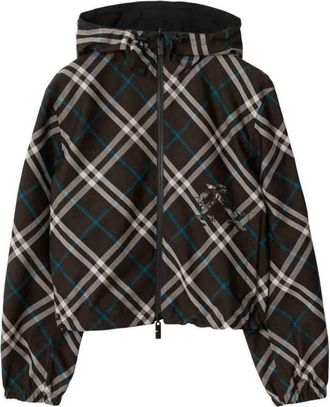 Burberry Check Reversible Cropped Jacket, Size XX-Small