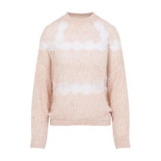 Giambattista Valli Round-neck Knitwear, female, Pink, Size: XS Luxury Wool-Cashmere Sweater Pink Purple