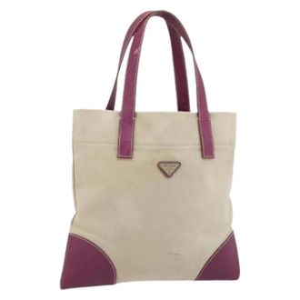 Prada Pre-owned Tote Bags, female, Multicolor, Size: ONE SIZE Pre-owned Vintage Canvas Tote Bag