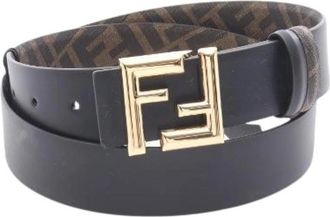 Fendi Pre-owned Reversible Leren Riem - Heren - Vintage Accessoires - Zwart - ONE Size - Leer - Vintage