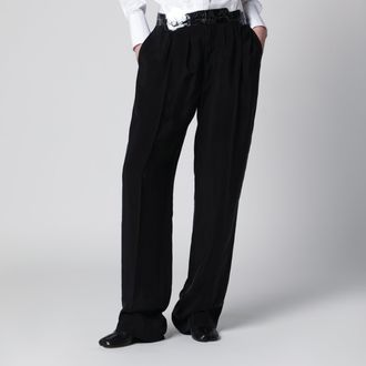 Maison Margiela Black pants with tape-detail waistband