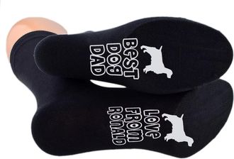 Generic Best Dog Dad Springer Spaniel Sole Print Socks Personalised with Name Mens UK 5-12, One Pair, Black