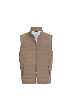 Brunello Cucinelli Nylon down vest in Hazelnut at Nordstrom, Size Xxx-Large Eu