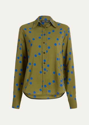 Proenza Schouler Paz Polka-Dot Button-Down Shirt