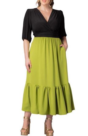 Kiyonna Danica Mixed Media Dress in Limelight at Nordstrom, Size 1 X