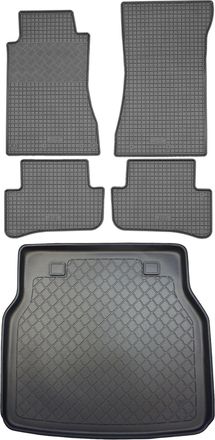 OEM Juego De Alfombrillas De Goma Para Coche Y Maletero Para Mercedes Clase C W203 T Estate (5 Puertas) De 2001 A Noviembre De 2007