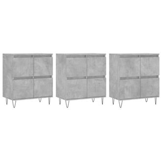 Berkfield Home Sideboards 3 pcs Concrete Grey Engineered Wood