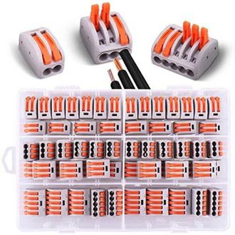 OEM Conectores El&eacute;ctricos De 60 Piezas Con Palanca De Control, 20 Unidades De 2 Entradas, 30 Unidades De 3 Entradas, 10 Unidades De 5 Entradas, Color Blan