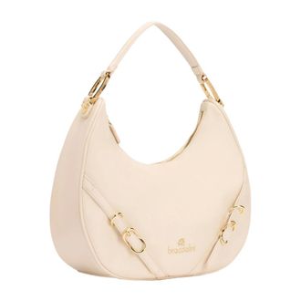 Braccialini Bolso Media Luna de Poli&eacute;ster con Detalles Dorados - Bags - Mujer - Beige - ONE SIZE