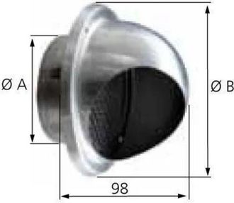 Atlantic Presad aria murale Atlantic ME INOX acciaio 125 mm 200 m3 h
