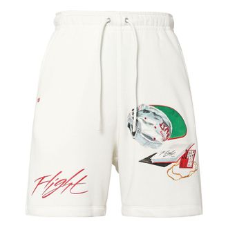Nike Jordan Mens Air Jordan Fit Funny Pattern Printing Drawstring Lacing Straight Shorts White DQ7543-133