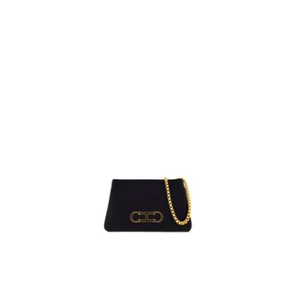 Carolina Herrera Shoulder Bags, female, Black, Size: ONE SIZE Pochette Initials Insignia