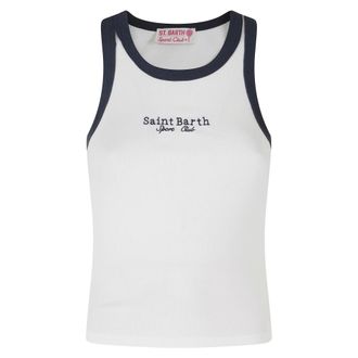 MC2 Saint Barth Sleeveless Tops, female, White, Size: S Ada Tank Top
