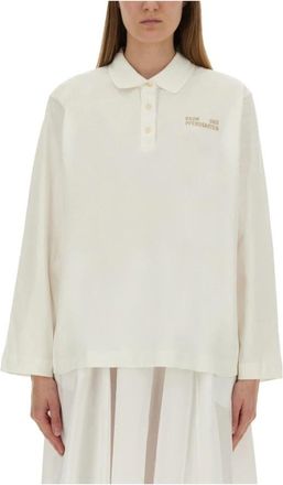 Baum Und Pferdgarten Jeanne Long Sleeve Polo Shirt - Dames - Polos - Beige - XS - Katoen - Tops