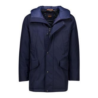 HUGO BOSS Heren, Mantels, Blauw, Maat: XL Leer