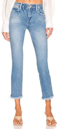 Frame Denim Le High Straight Raw Jeans In Utopia