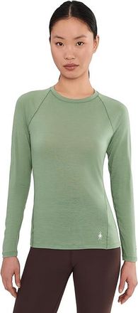 Smartwool Classic All-Season Merino Base Layer Crew Womens Clothing Green Tea : LG, Nylon/Wool