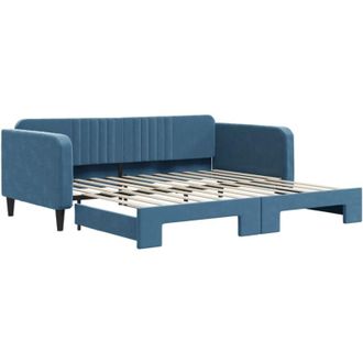 vidaXL Sofá cama nido terciopelo azul 100x200 cm Vidaxl