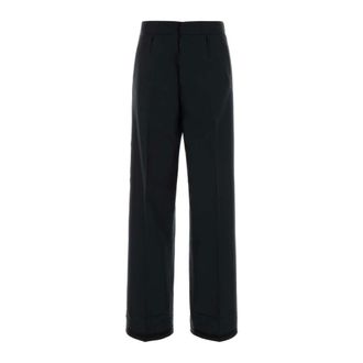 Maison Margiela Straight Trousers, female, Black, 3XS, Tailored Wool Trousers