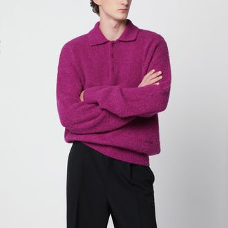Ami Polo fucsia in lana e alpaca