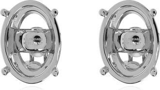 Balenciaga Frame Oval Earrings - Dames - Oorbellen - Grijs - ONE Size - Accessoires