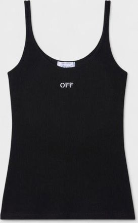 Off-white Womens Off Stamp Rib Tank Top Black - Size X-Small