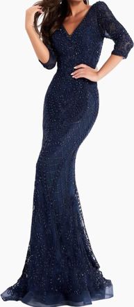 Jovani Lace Gown In Navy