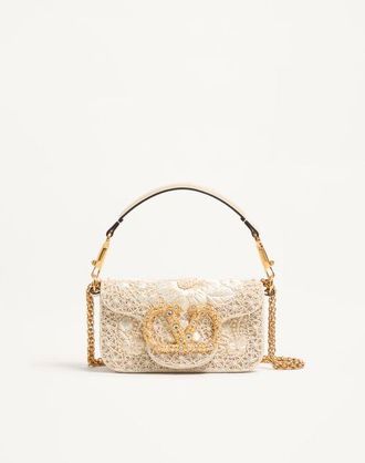 Valentino Garavani Valentino Garavani Loc&ograve; Small Embroidered Shoulder Bag With Jewel Logo Wo