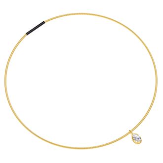 Diamond2Deal 14k Yellow Gold 1.30 Ct Pear Cut Lab Grown Diamond Pendant Necklace 18 VVS-VS, E-F