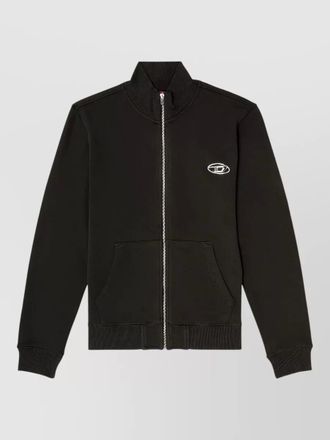 Diesel zip jacket front pockets ribbed cuffs hem