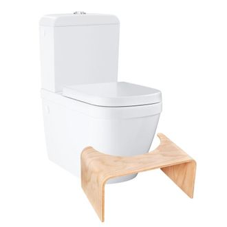 GROHE Wc De Pie Sin Brida Grohe Euro Ceramic + Taburete Fisiol&oacute;gico De Madera