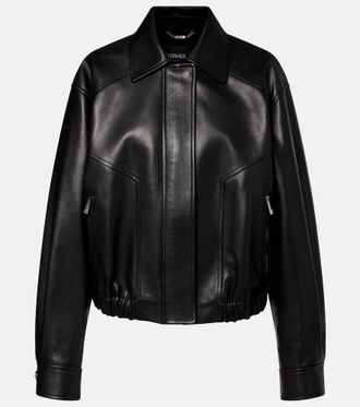 Versace Leather blouson jacket