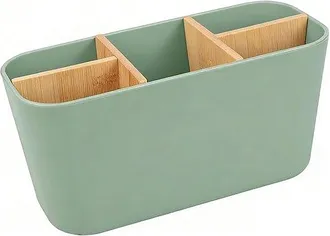 OEM Soporte Cepillos Dientes Cinco Compartimentos, Caja Escritorio Desmontable M&uacute;ltiples Compartimentos, Estante Organizador Objetos Diversos, Verde