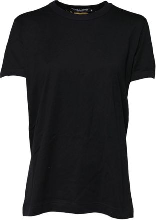 Dolce & Gabbana T-shirt met ronde hals - Heren - T-shirts - Zwart - S - Katoen - Tops