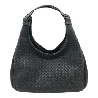 Bottega Veneta Pre-owned Shoulder Bags, female, Black, Size: ONE SIZE Pre-owned Intrecciato Coated Canvas Python 2way Bag