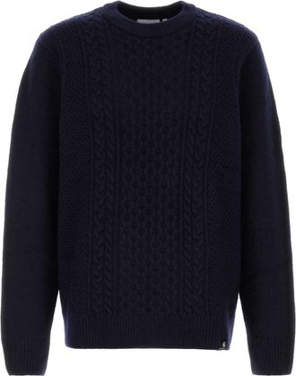 Carhartt Work in Progress Navy Blue Crew Neck Sweater