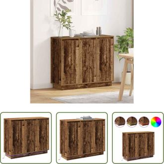 vidaXL Mobili moderni - Madia LED Legno vecchio 90 x 32 x 75 cm Legno multistrato