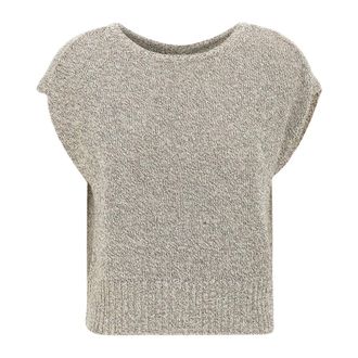 KANGRA Sequin-Embellished Sleeveless Jumper - female - Kangra - Round-neck Knitwear - Gray - XS - Knitwear