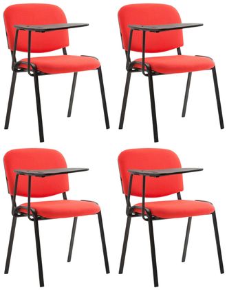 Clp Juego De 4 Sillas Ken En Tela Con Mesa Plegable Rojo
