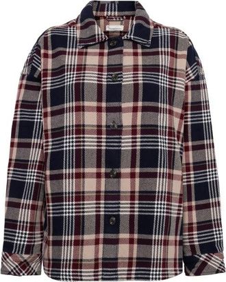 Knowledge Cotton Apparel Heavy Flannel Check Bluse für Damen | grau