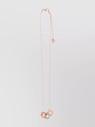 Swarovski adjustable pendant necklace with two-tone design