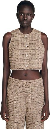 Sandro Tweed vest in Brown at Nordstrom, Size X-Small