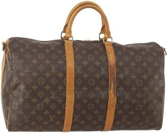 Louis Vuitton Pre-owned Boston Bag - Dames - Vintage Weekendtas - Bruin - ONE Size - Leer - Vintage