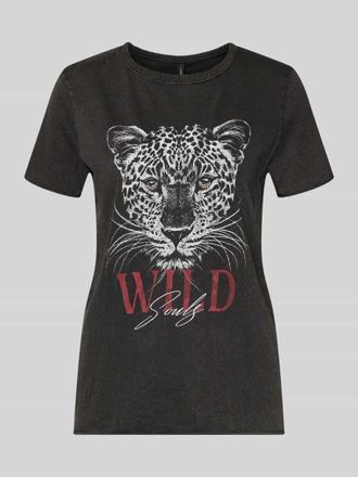 Only Regular Fit T-Shirt aus reiner Baumwolle ONLLUCY in Black, Gr&ouml;&szlig;e XL