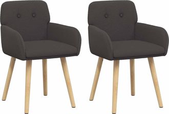 vidaXL Sillas De Comedor 2 Uds. Boucl&eacute; Gris Oscuro 59 X 56,5 X 85 Cm Vidaxl