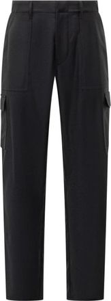Etro Wollen cargobroek - Heren - Straight fit broeken - Zwart - M - Wol - Broeken